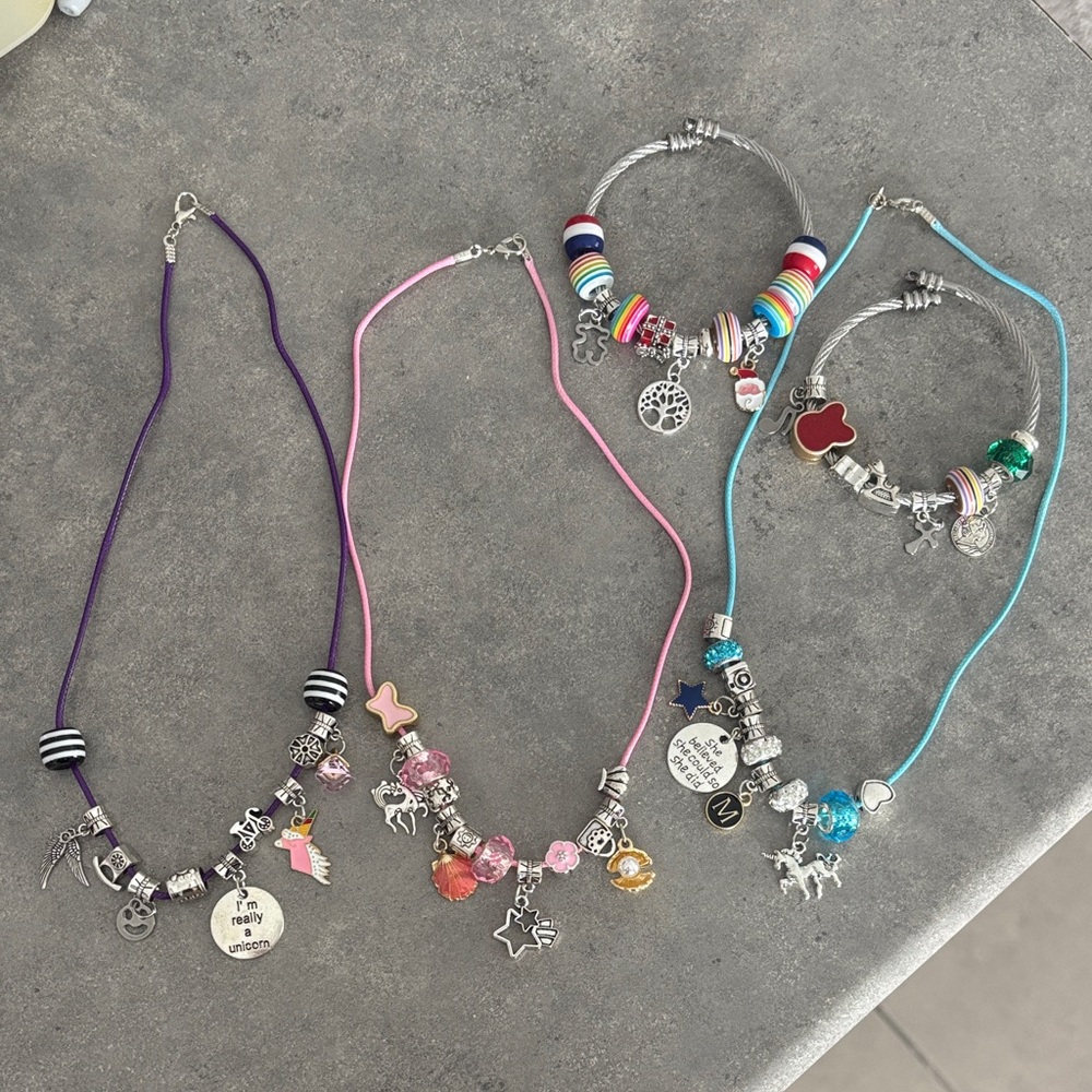 Colorful Charm Necklace Set